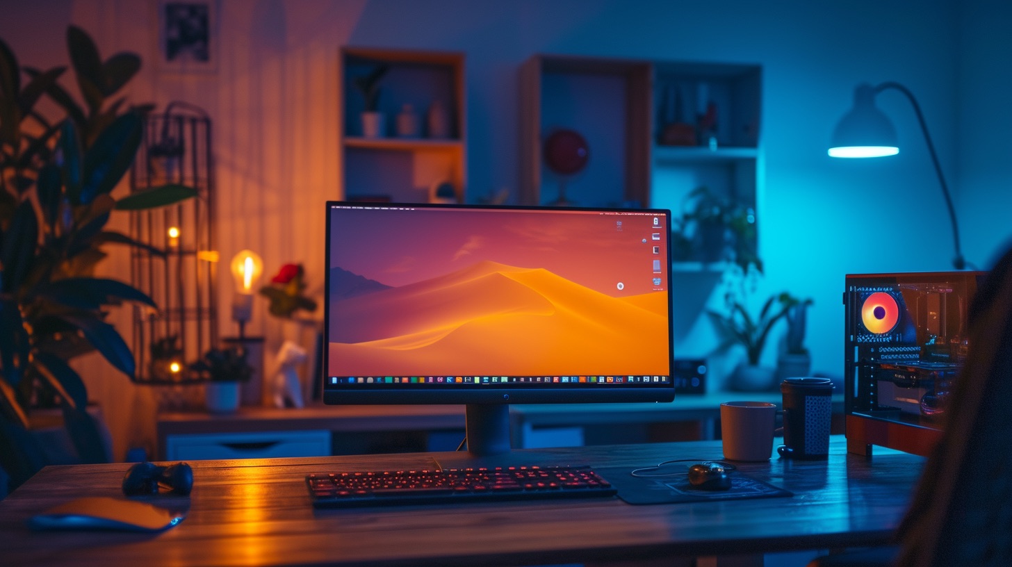A computer screen sits on a desk. Affiliate marketing blogs
